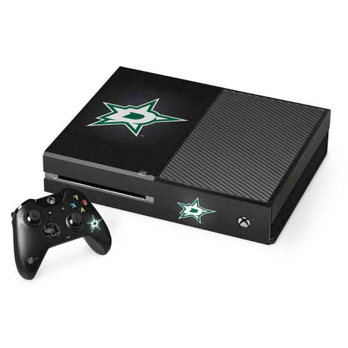 NHL Dallas Stars Black Background Xbox One Console and Controller Bundle Skin