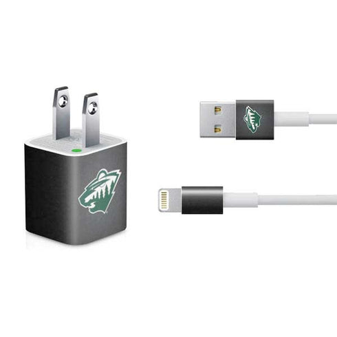 NHL Minnesota Wild Black Background iPhone Charger (5W USB) Skin