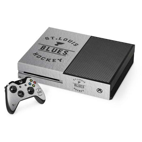 NHL St. Louis Blues Black Text Xbox One Console and Controller Bundle Skin