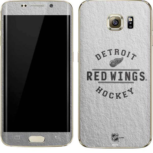 NHL Detroit Red Wings Black Text Galaxy S7 Edge Skin