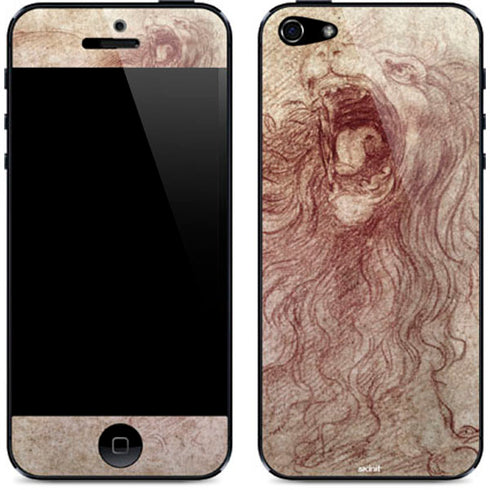 Leonardo da Vinci Sketch of a roaring lion iPhone 5/5s/5SE Skin