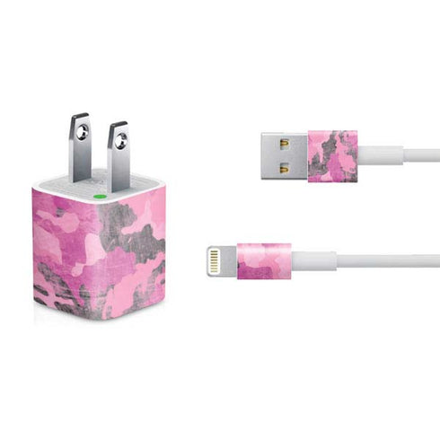Pink Camouflage iPhone Charger (5W USB) Skin