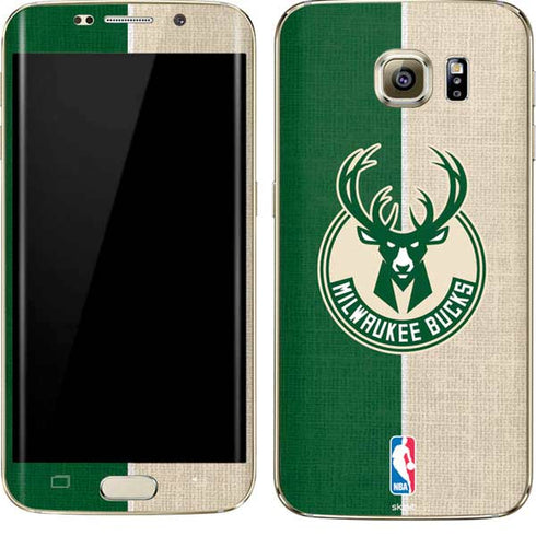 NBA Milwaukee Bucks Split Canvas Galaxy S7 Edge Skin