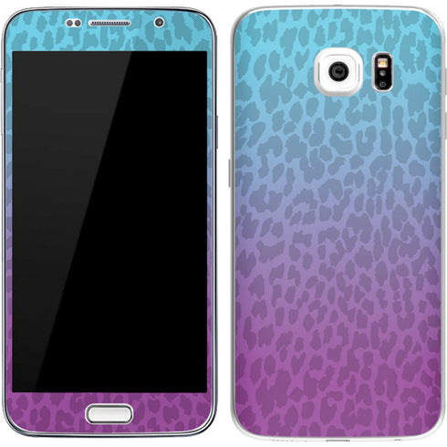 Cheetah Print Purple and Blue Galaxy S7 Skin
