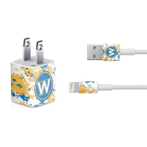 NBA Golden State Warriors Digi Camo iPhone Charger (5W USB) Skin