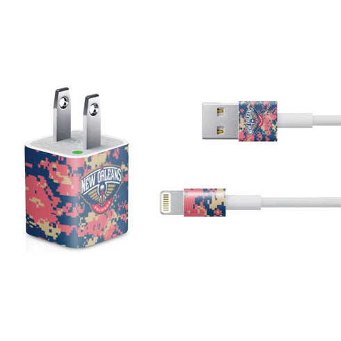 NBA New Orleans Pelicans Digi Camo iPhone Charger (5W USB) Skin