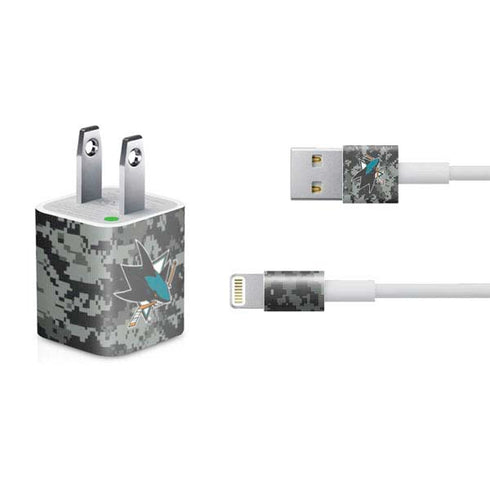 NHL San Jose Sharks Camo iPhone Charger (5W USB) Skin