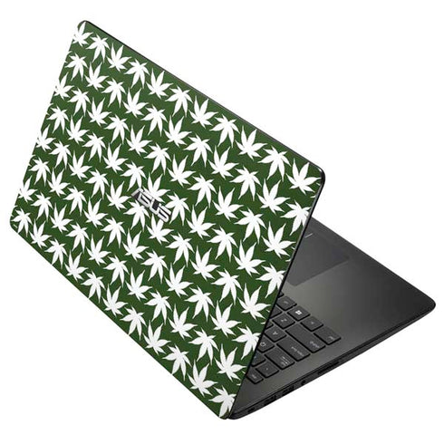 Marijuana Leaf White Pattern Asus X502CA 15.6 Skin