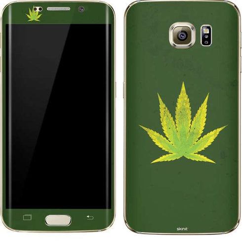 Marijuana Leaf Light Green Galaxy S7 Edge Skin