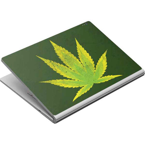Marijuana Leaf Light Green Surface Book Skin