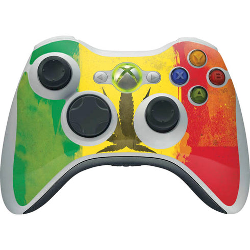 Marijuana Rasta Distressed Xbox 360 Wireless Controller Skin
