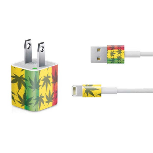Marijuana Rasta Pattern iPhone Charger (5W USB) Skin