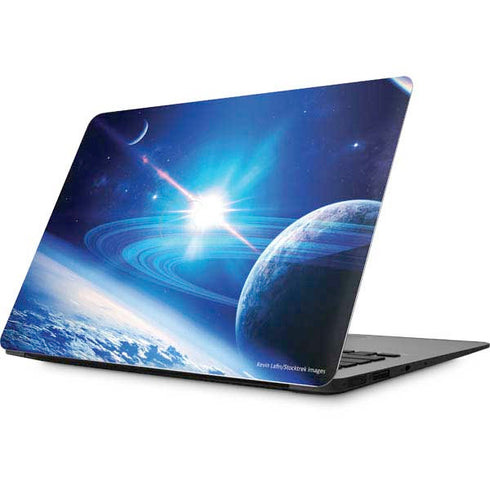 View of a Planet as it Looms in Close Orbit and with Rings Apple MacBook Skin