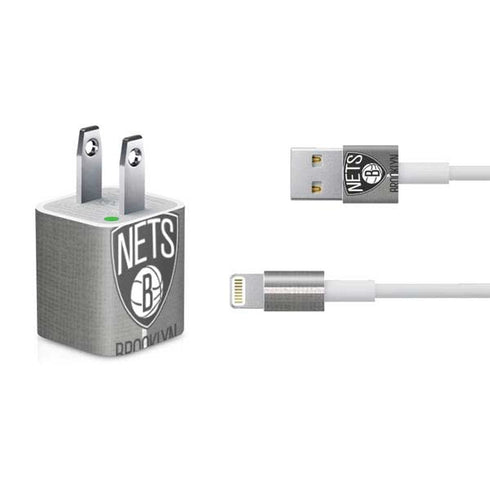 NBA Brooklyn Nets Canvas iPhone Charger (5W USB) Skin