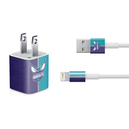 NBA Charlotte Hornets Canvas iPhone Charger (5W USB) Skin