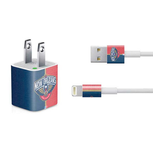 NBA New Orleans Pelicans Canvas iPhone Charger (5W USB) Skin