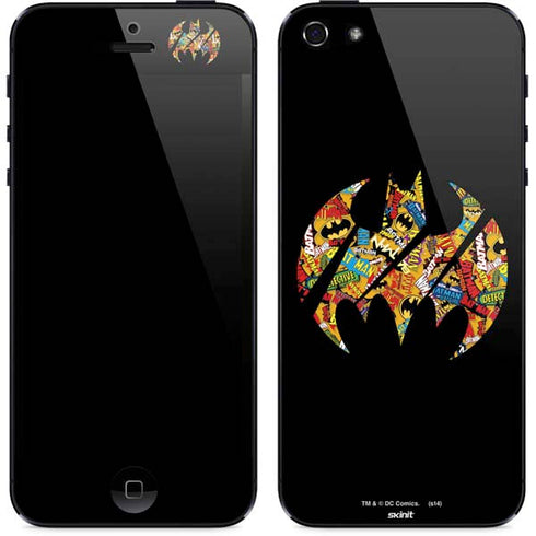 DC Comics Batman Silhouette Logo Vintage Pattern iPhone 5/5s/5SE Skin