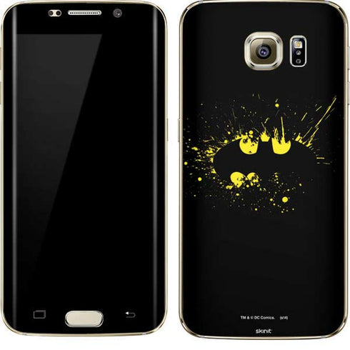DC Comics Batman Logo Yellow Splash Galaxy S7 Edge Skin