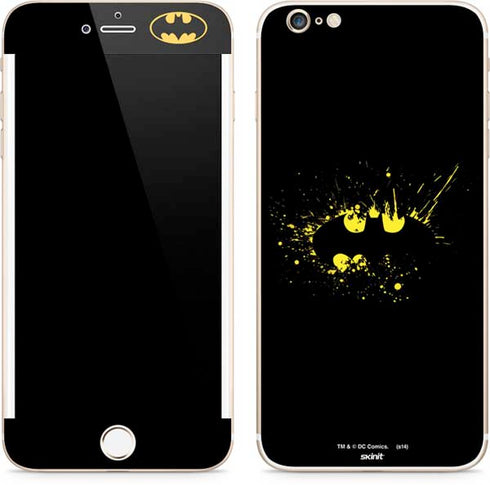 DC Comics Batman Logo Yellow Splash iPhone 6/6s Plus Skin
