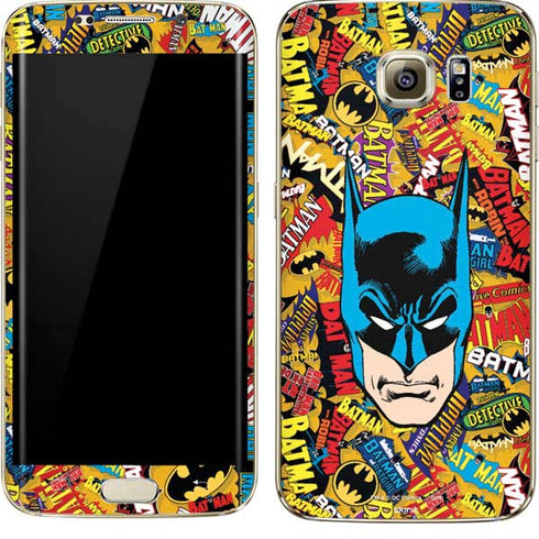 DC Comics Batman Mask Vintage Pattern Galaxy S7 Edge Skin