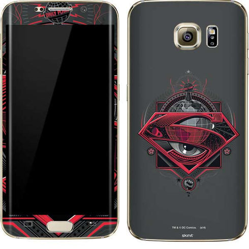 DC Comics Superman Grey Eye Collage Galaxy S7 Edge Skin