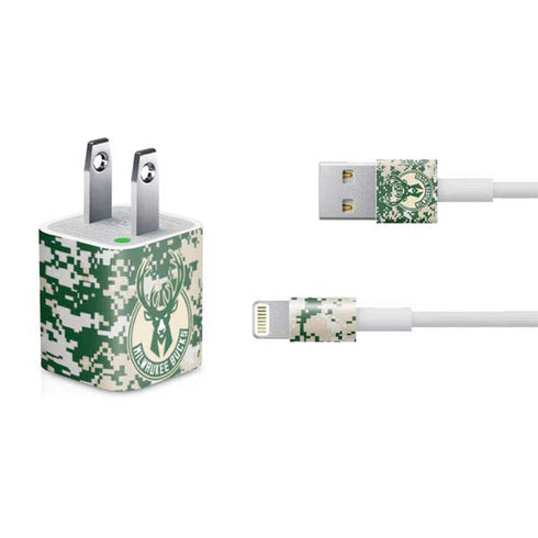 NBA Milwaukee Bucks Camo Digi iPhone Charger (5W USB) Skin