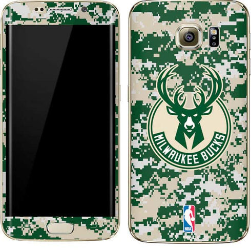 NBA Milwaukee Bucks Camo Digi Galaxy S7 Edge Skin