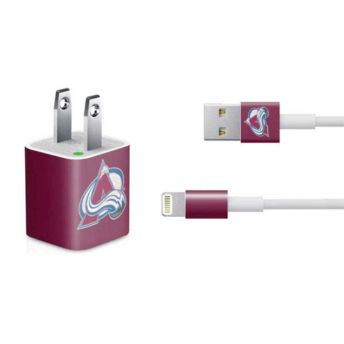 NHL Colorado Avalanche Distressed iPhone Charger (5W USB) Skin