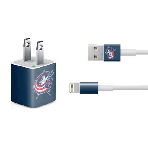 NHL Columbus Blue Jackets Distressed iPhone Charger (5W USB) Skin