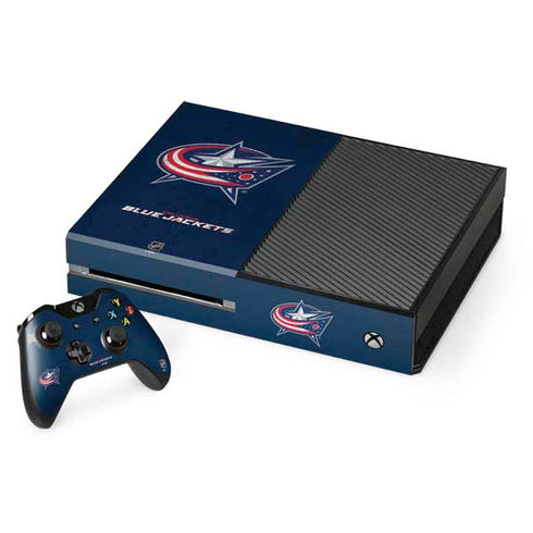 NHL Columbus Blue Jackets Distressed Xbox One Console and Controller Bundle Skin
