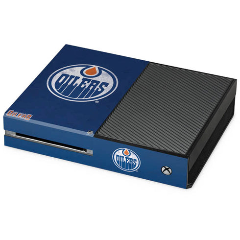 NHL Edmonton Oilers Distressed Xbox One Console Skin
