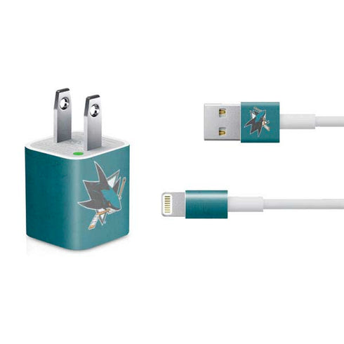 NHL San Jose Sharks Distressed iPhone Charger (5W USB) Skin
