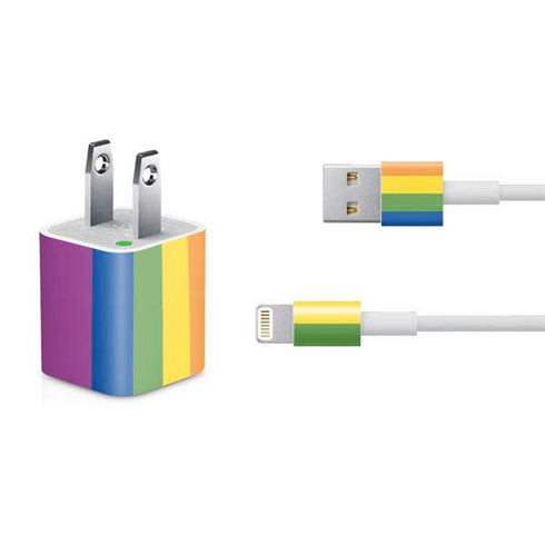 Vertical Rainbow Flag iPhone Charger (5W USB) Skin