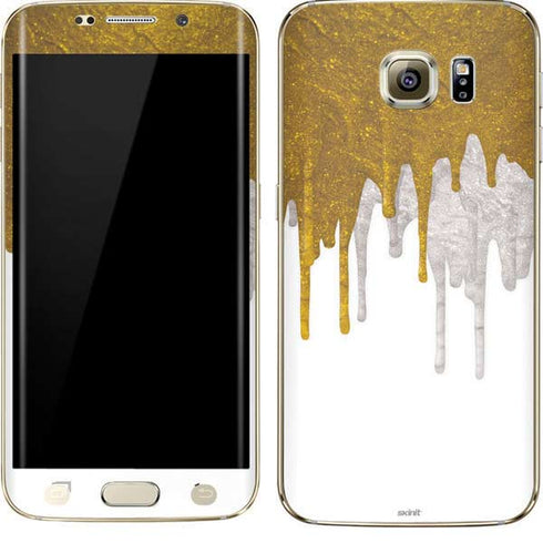 Paint Splatter Gold Galaxy S7 Edge Skin