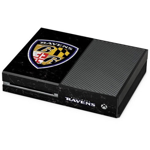 NFL Baltimore Ravens - Alternate Distressed Xbox One Console Skin