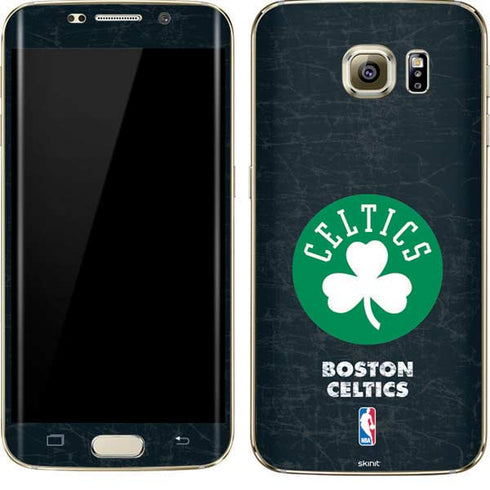 NBA Boston Celtics Black Secondary Logo Galaxy S7 Edge Skin