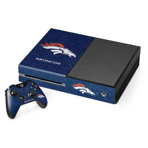 NFL Denver Broncos - Distressed Xbox One Console and Controller Bundle Skin