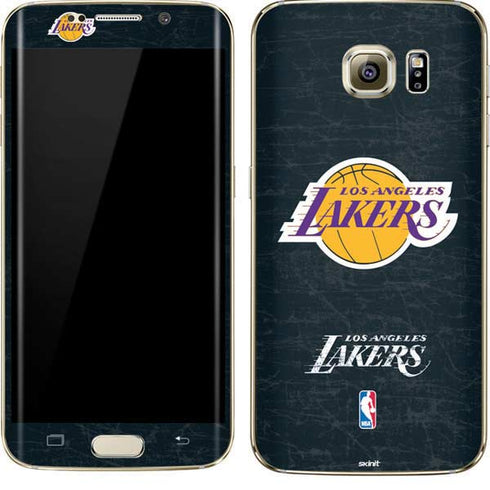 NBA Los Angeles Lakers Black Primary Logo Galaxy S7 Edge Skin