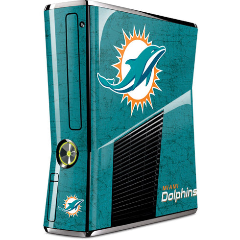 NFL Miami Dolphins Distressed- Aqua Xbox 360 Slim (2010) Skin