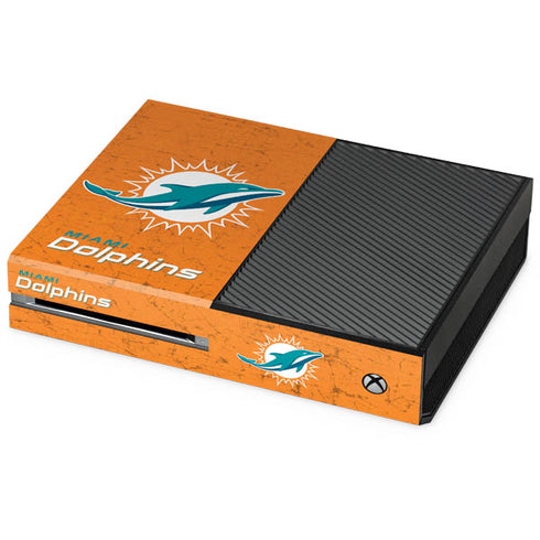 NFL Miami Dolphins Distressed- Orange Xbox One Console Skin