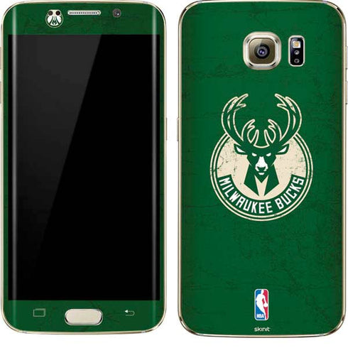 NBA Milwaukee Bucks Green Distressed Galaxy S7 Edge Skin
