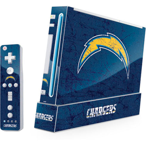 NFL Los Angeles Chargers Distressed Wii (Includes 1 Controller) Skin