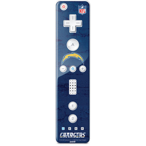 NFL Los Angeles Chargers Distressed Wii Remote Controller Skin