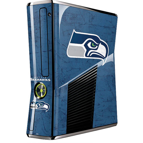 NFL Seattle Seahawks Distressed Xbox 360 Slim (2010) Skin