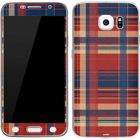 Red and Blue Plaid Galaxy S7 Skin