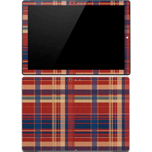 Red and Blue Plaid Surface Pro 4 Skin
