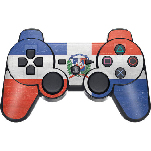 Dominican Republic Flag Distressed PS3 Dual Shock wireless controller Skin