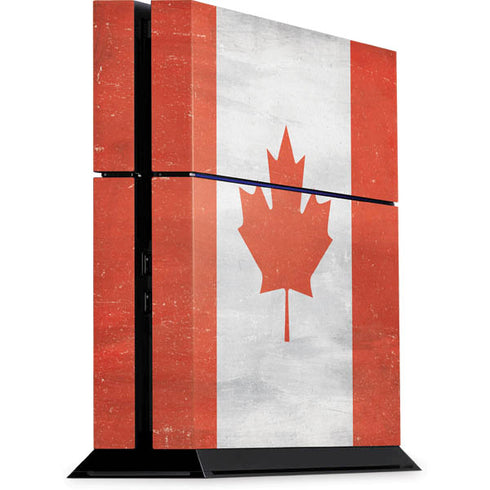 Canada Flag Distressed PS4 Console Skin