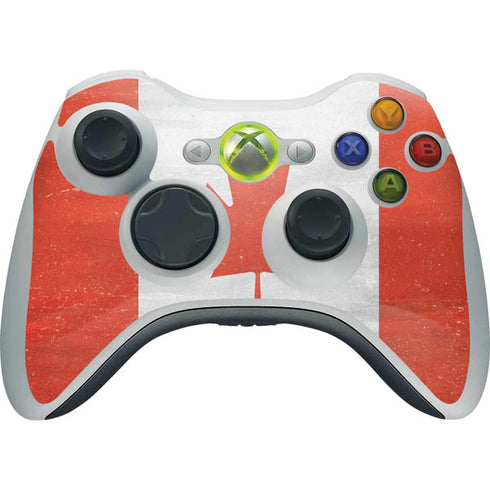 Canada Flag Distressed Xbox 360 Wireless Controller Skin