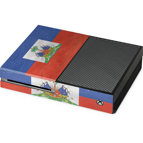 Haiti Flag Distressed Xbox One Console Skin